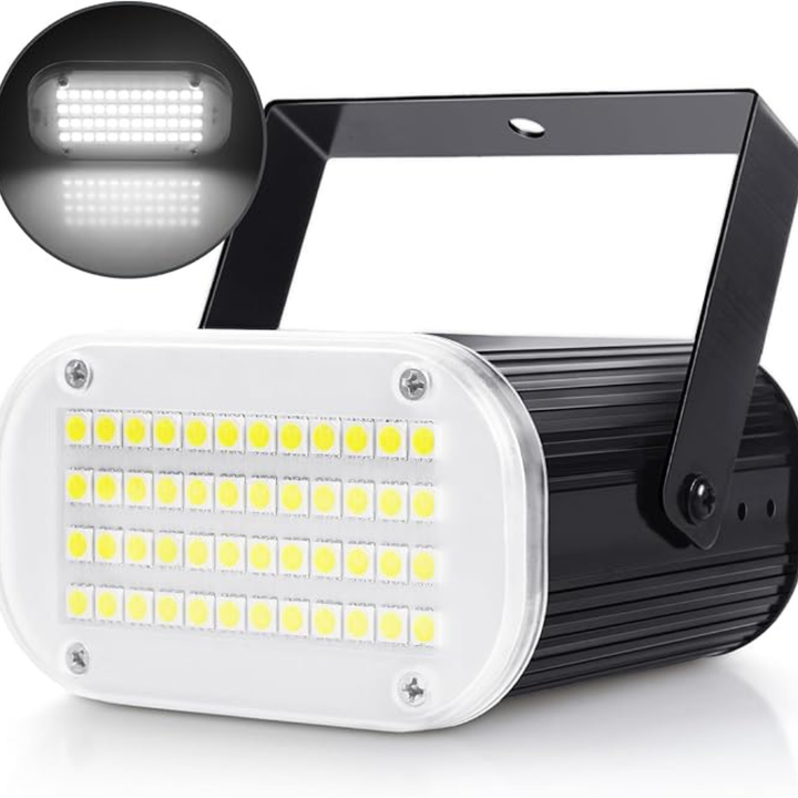 BowLift | Strobe Light Halloween White LED Sound Activated Party 48 LED Adjustable
