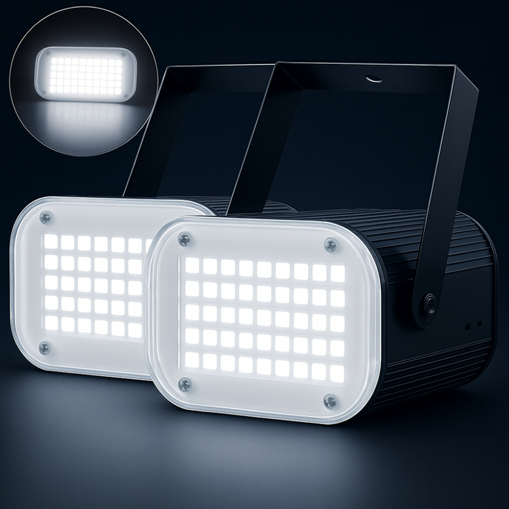 BowLift | Strobe Light Halloween White LED Sound Activated Party 48 LED Adjustable