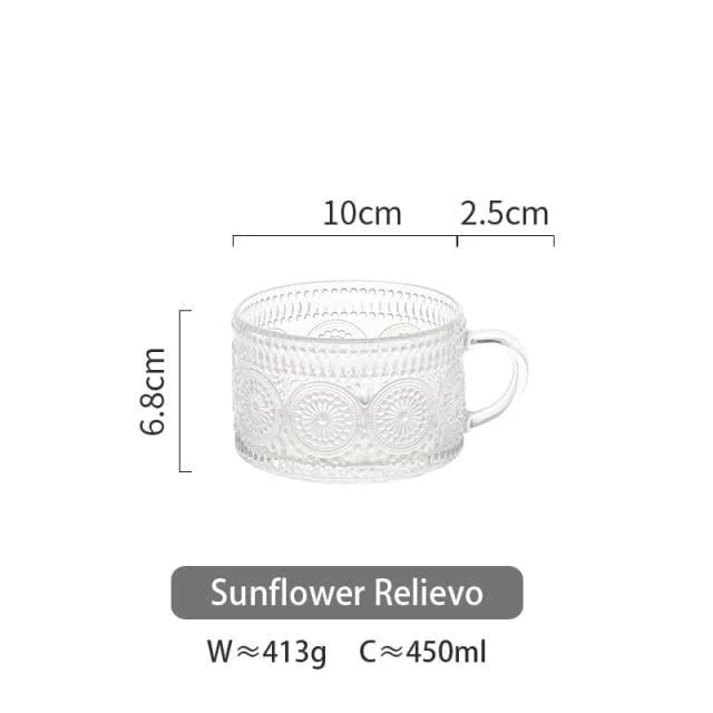 Sunflower - Golden Lines Embossed Teacup Bowlift