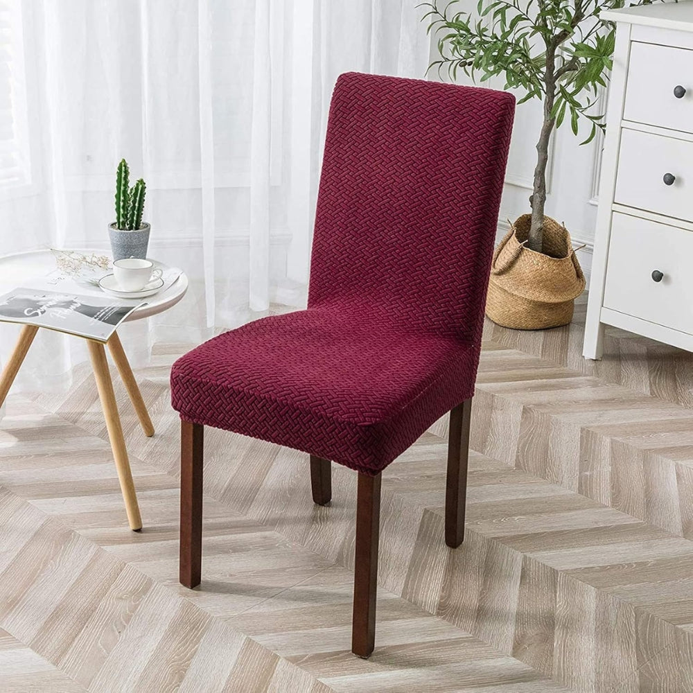 BowLift | Sylva Jacquard Velvet Stretch Dining Chair Cover