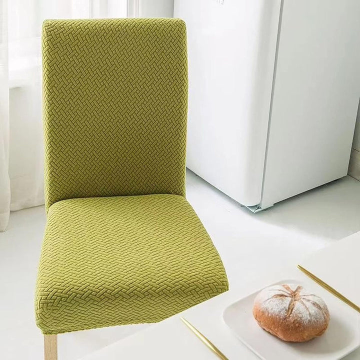 BowLift | Sylva Jacquard Velvet Stretch Dining Chair Cover