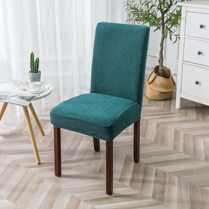 BowLift | Sylva Jacquard Velvet Stretch Dining Chair Cover