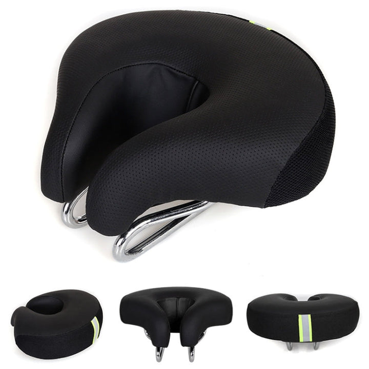 BowLift | Noseless Bicycle Saddle Mountain Bike Thick Soft Padding (Black)