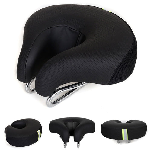 BowLift | Noseless Bicycle Saddle Mountain Bike Thick Soft Padding (Black)