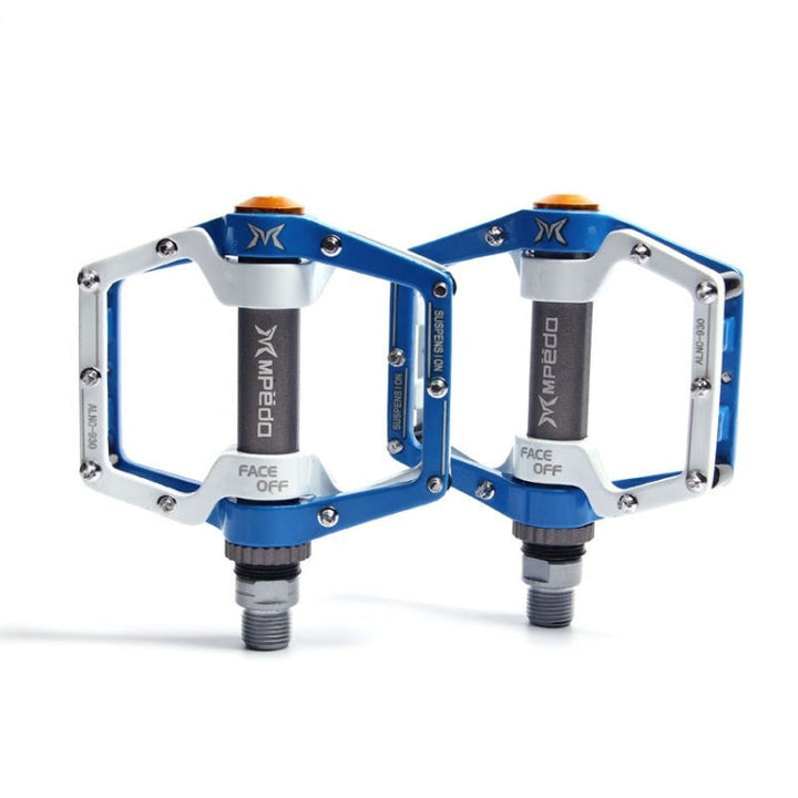 BowLift | MPEDA Mountainbike Platform Pedal Ultra-Light Aluminum Alloy Non-Slip Platform Pedal, Size: 930(White Blue)
