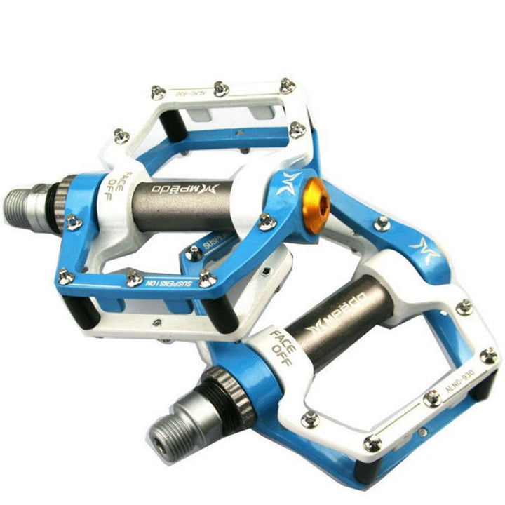 BowLift | MPEDA Mountainbike Platform Pedal Ultra-Light Aluminum Alloy Non-Slip Platform Pedal, Size: 930(White Blue)