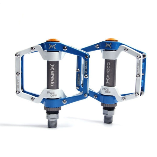 BowLift | MPEDA Mountainbike Platform Pedal Ultra-Light Aluminum Alloy Non-Slip Platform Pedal, Size: 930(White Blue)