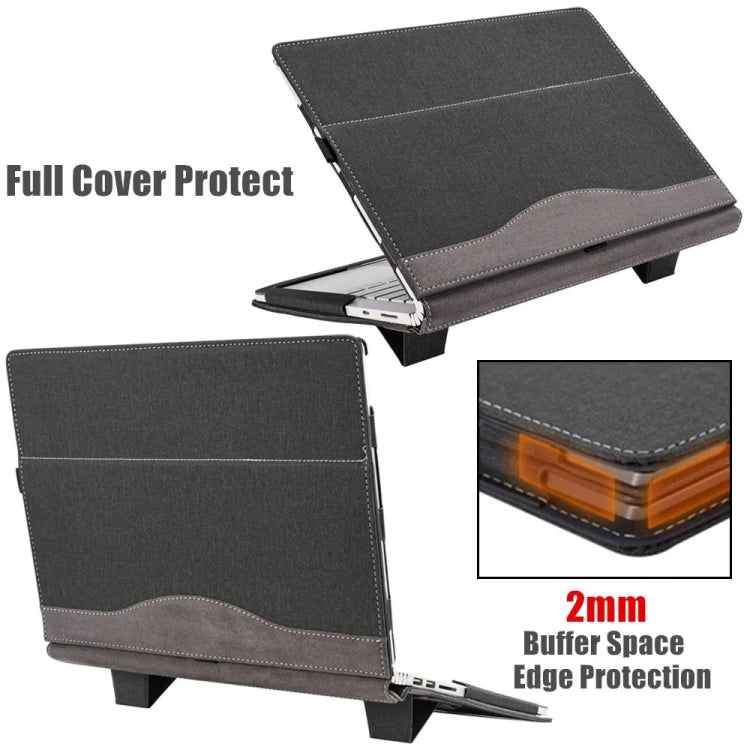 BowLift | For Samsung Galaxy Book 4 360 15.6 Inch Leather Laptop Anti-Fall Protective Case with Stand (Wine Red)