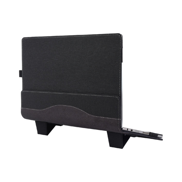 BowLift | For Samsung Galaxy Book 3 360 13.3 inch Leather Laptop Anti-Fall Protective Case with Stand (Black)