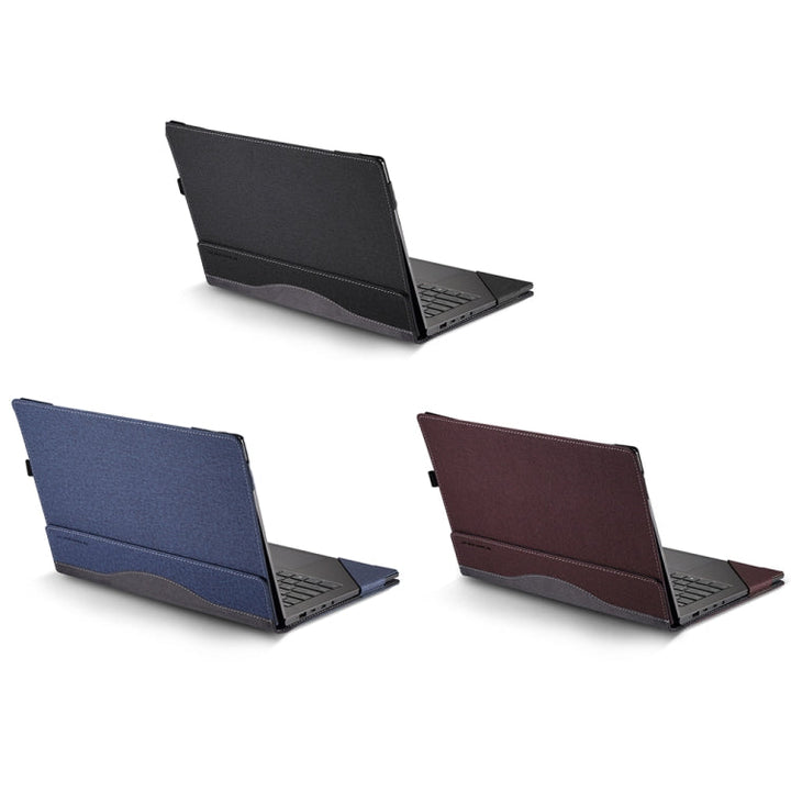 BowLift | For Samsung Galaxy Book Pro 13.3 Inch Leather Laptop Anti-Fall Protective Case with Stand (Black)