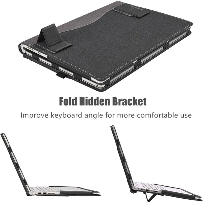 BowLift | For Samsung Galaxy Book 3 360 13.3 Inch Leather Laptop Anti-Fall Protective Case with Stand (Wine Red)