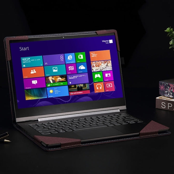 BowLift | For Samsung Galaxy Book 3 360 13.3 Inch Leather Laptop Anti-Fall Protective Case with Stand (Wine Red)
