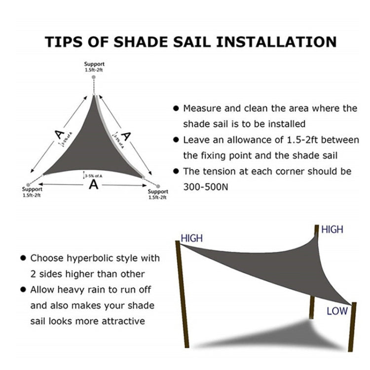 BowLift | Triangular Outdoor Garden Sunshade Sail Waterproof Anti-UV Awning, Size: 3m x 3m x 4.3m (Green)