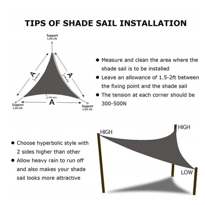 BowLift | Triangular Outdoor Garden Sunshade Sail Waterproof Anti-UV Awning, Size: 3m x 3m x 4.3m (Green)