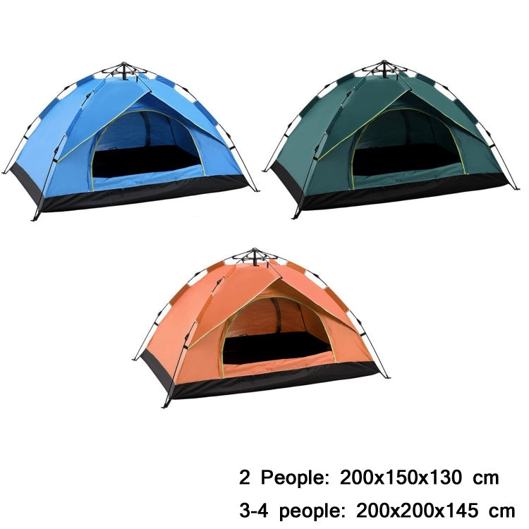 BowLift | TC-014 Outdoor Beach Travel Camping Automatic Spring Multi-Person Tent For 3-4 People (Orange+Mat+Hammock)