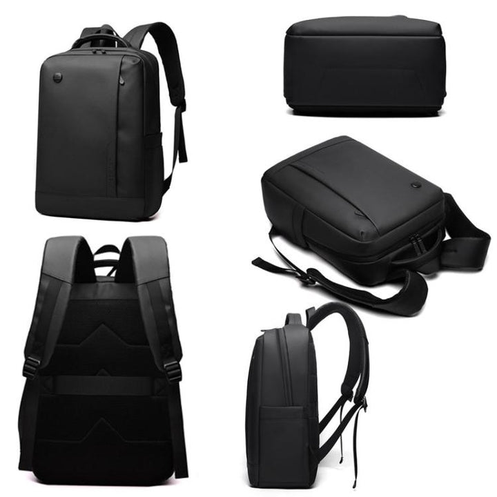 BowLift | Men's 14-Inch Laptop Backpack Waterproof Large Capacity Business Commuter Backpack (Black)
