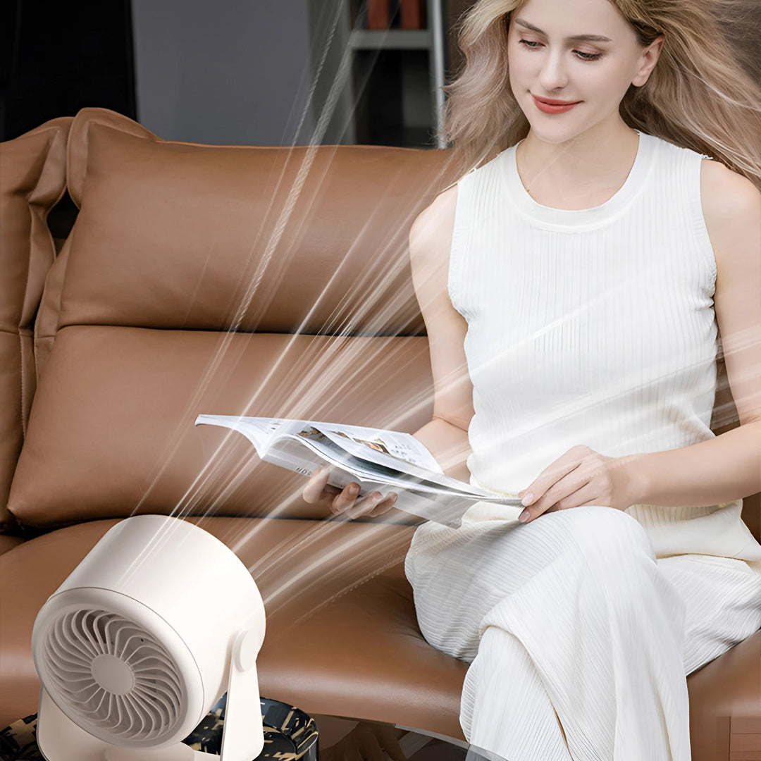 BowLift | Blade-less Turbo Fan with LED Display – Compact, Silent Cooling Solution for Bedrooms and Living Rooms