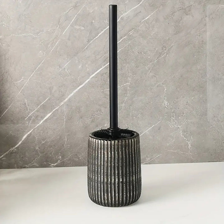 BowLift | Textured Ceramic Toilet Brush Holder Set