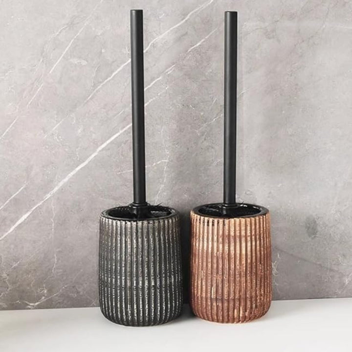 BowLift | Textured Ceramic Toilet Brush Holder Set