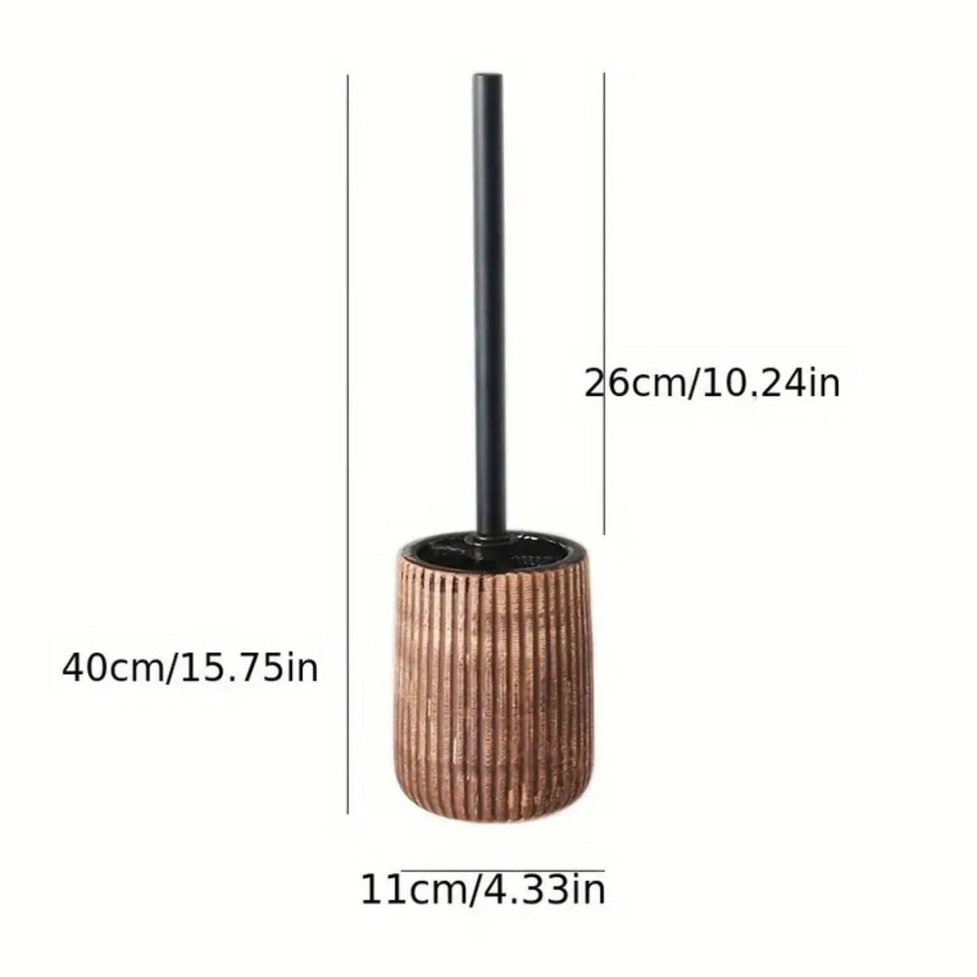 BowLift | Textured Ceramic Toilet Brush Holder Set