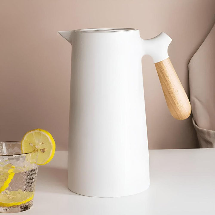 BowLift | Thermora – Insulated Carafe with Wooden Handle | Stylish Vacuum Flask for Hot & Cold Drinks