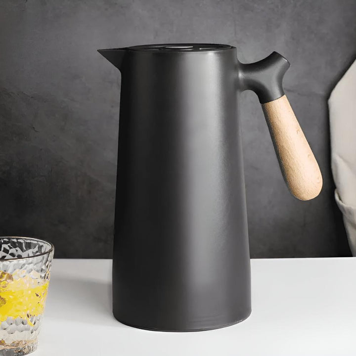 BowLift | Thermora – Insulated Carafe with Wooden Handle | Stylish Vacuum Flask for Hot & Cold Drinks