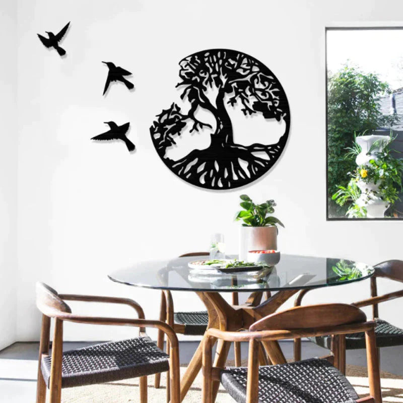 Black Metal Wall Art Home Decor | Bowlift