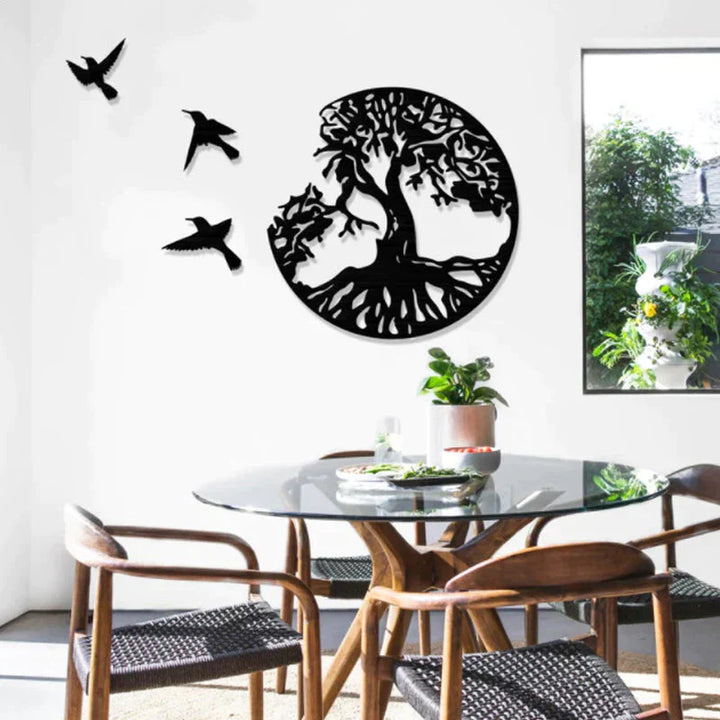 Black Metal Wall Art Home Decor | Bowlift