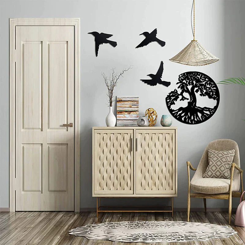 Black Metal Wall Art Home Decor | Bowlift