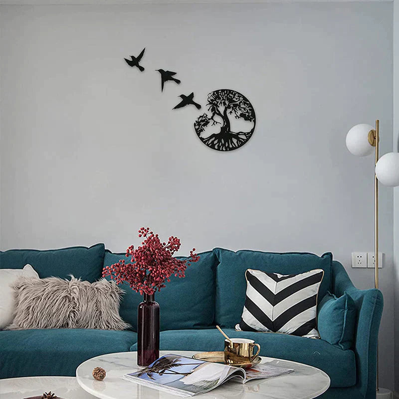 Black Metal Wall Art Home Decor | Bowlift
