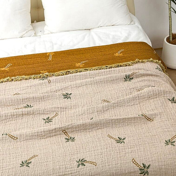 BowLift | Tropical Palm Tree Reversible Cotton Blanket