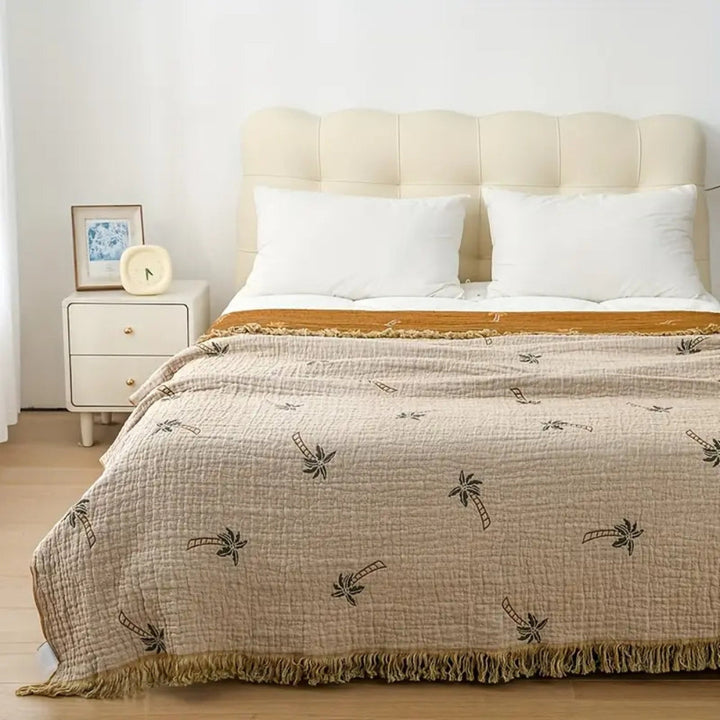 BowLift | Tropical Palm Tree Reversible Cotton Blanket
