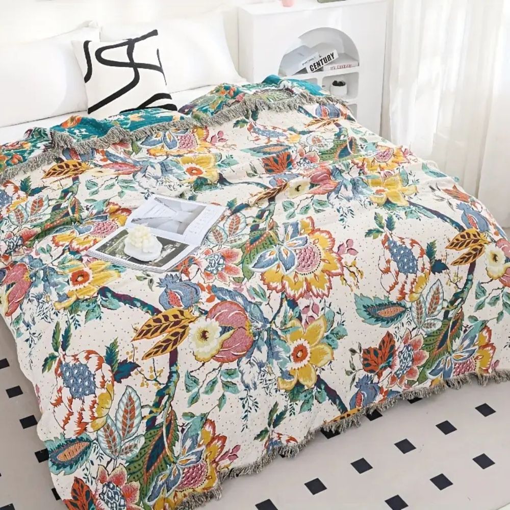 BowLift | Tropical Whisper Reversible Cotton Blanket