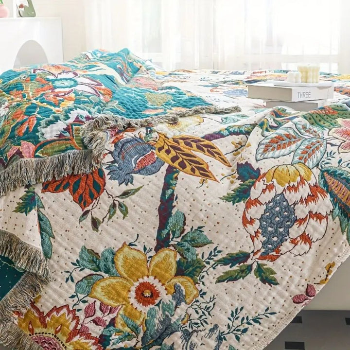 BowLift | Tropical Whisper Reversible Cotton Blanket