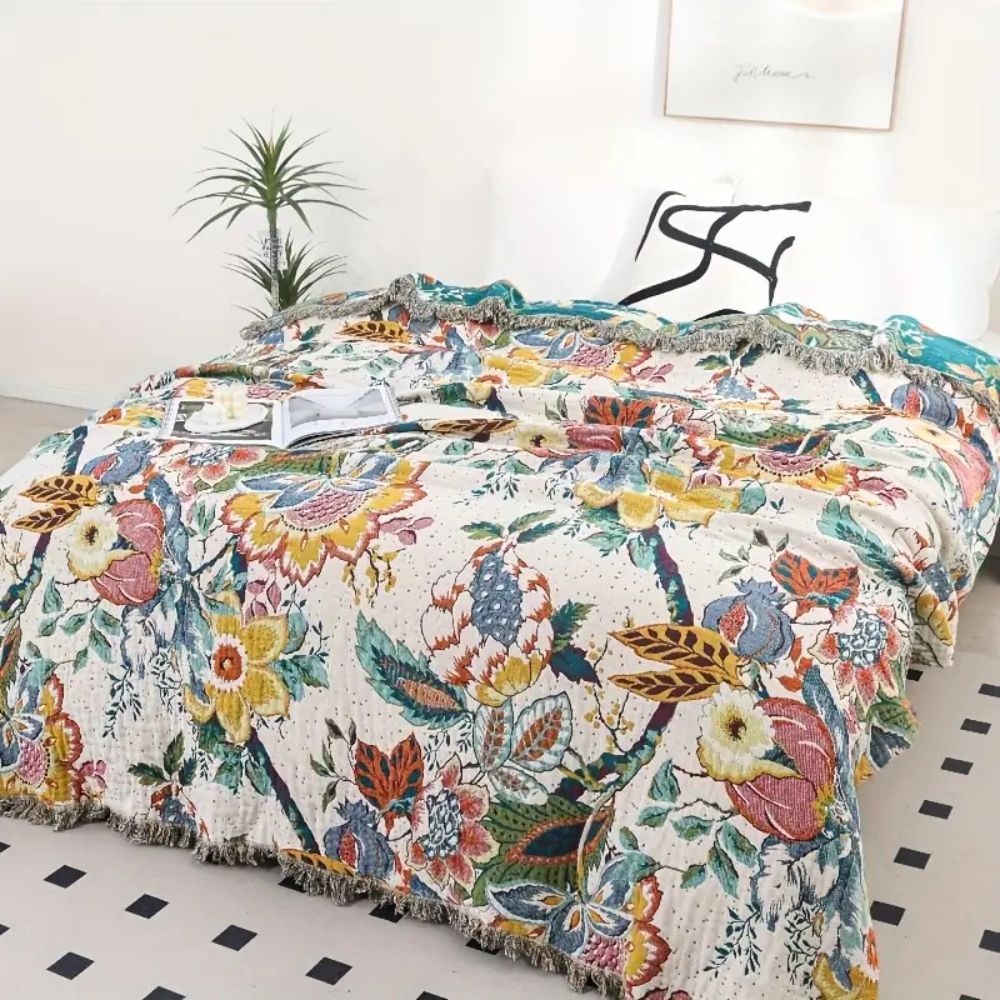 BowLift | Tropical Whisper Reversible Cotton Blanket