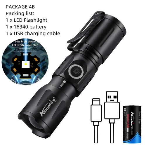 BowLift | Ultra Bright USB Telescopic Zoom Flashlight