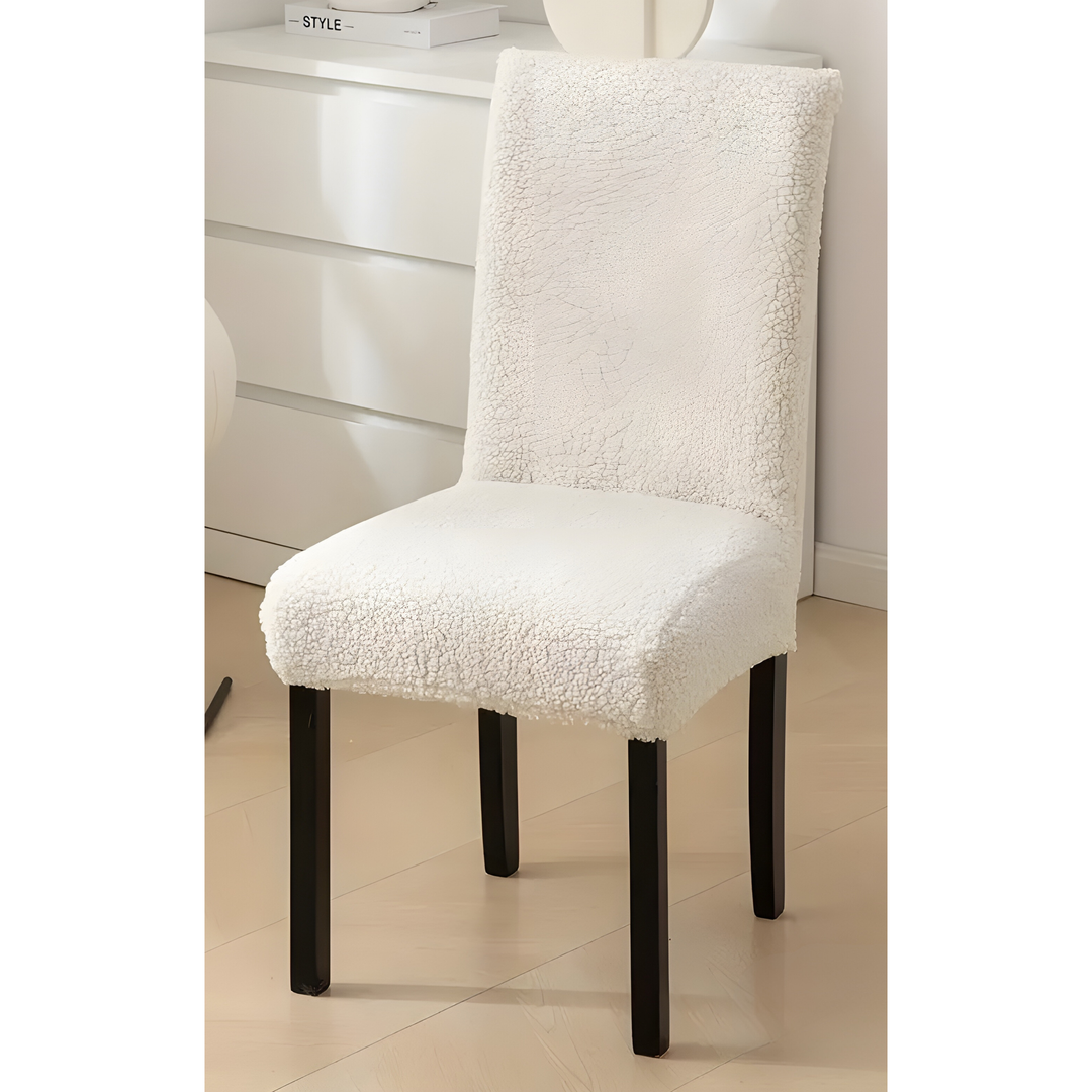 SherpaFit Chair Cover - Cozy Elastic Sherpa Dining Chair Cover | Bowlift