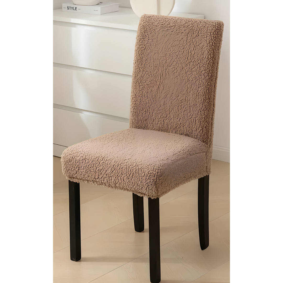 SherpaFit Chair Cover - Cozy Elastic Sherpa Dining Chair Cover | Bowlift