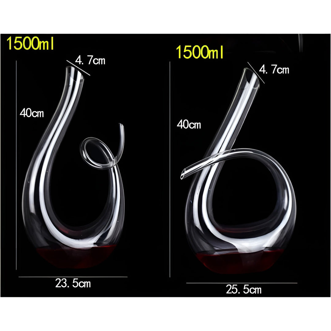 Crystal wine decanter in snail shape – Lead-free for wine or cognac | Decorative for home & bar | Bowlift