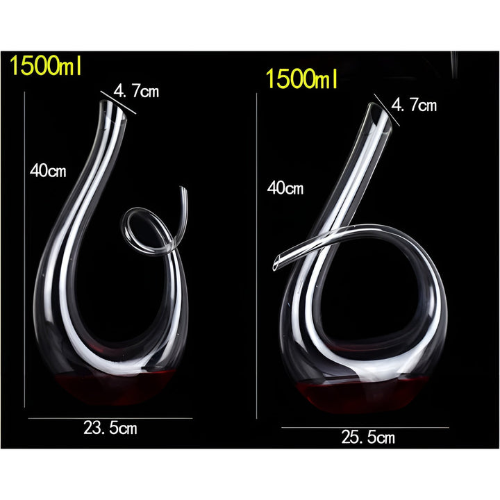 Crystal wine decanter in snail shape – Lead-free for wine or cognac | Decorative for home & bar | Bowlift