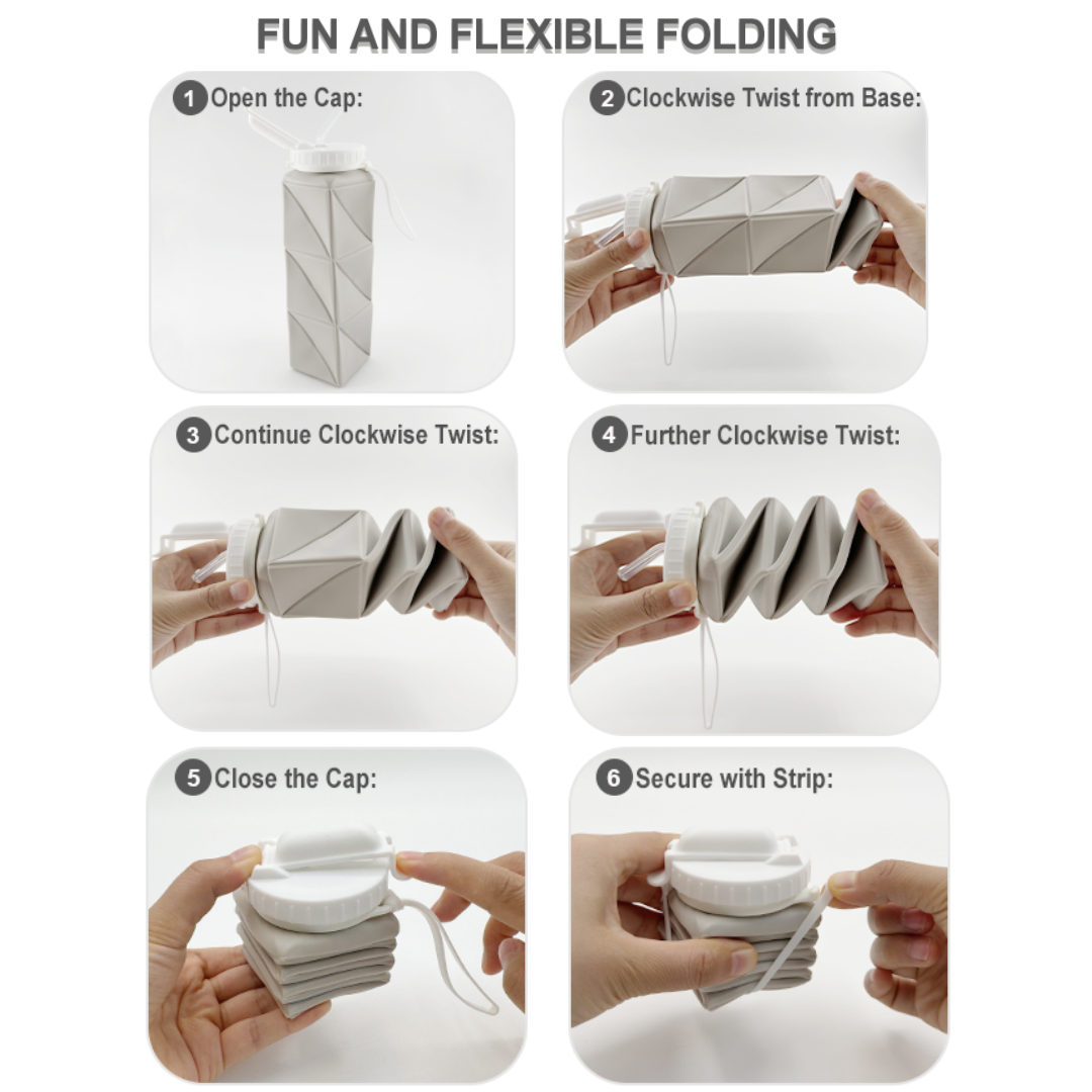 FlexiBottle – Compacte Siliconen Fles 610ml Bowlift