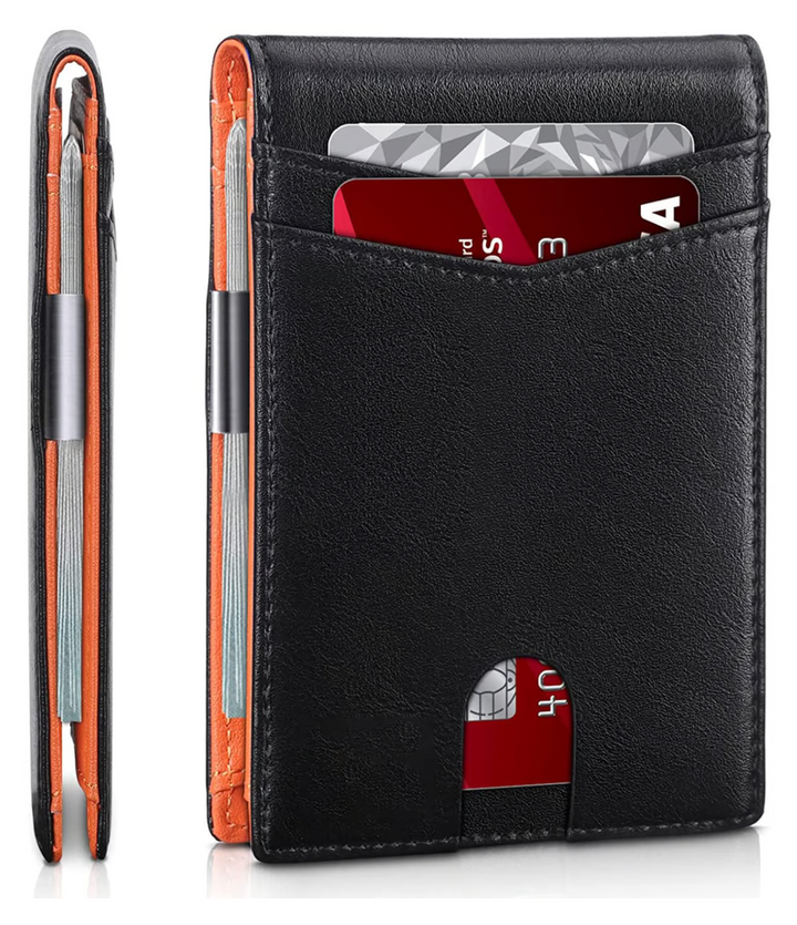 BowLift | SafeSlim RFID Leather Men's Wallet – Compact, Thin & Safe