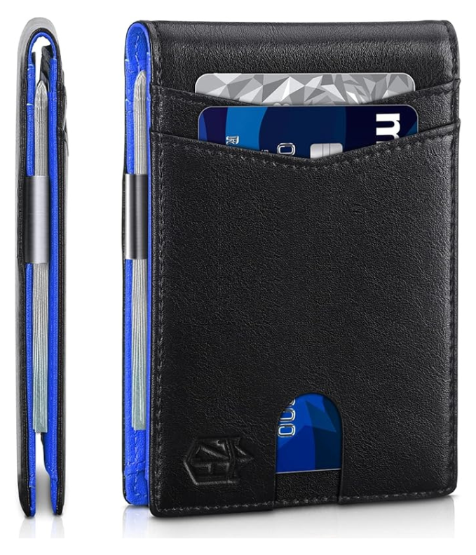 BowLift | SafeSlim RFID Leather Men's Wallet – Compact, Thin & Safe