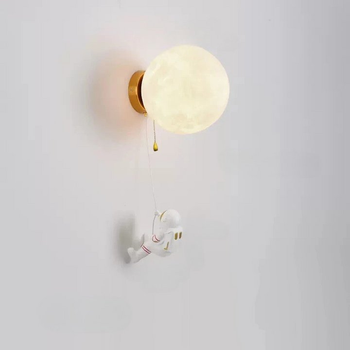 LunarGlow Wall Lamp - Moon-shaped Astronaut Lighting Bowlift