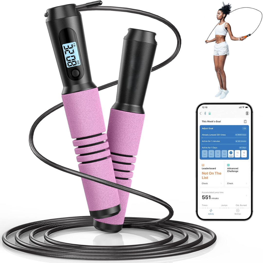 JumpFit - Slimme Springtouw met App en Knopenloos Ontwerp Bowlift