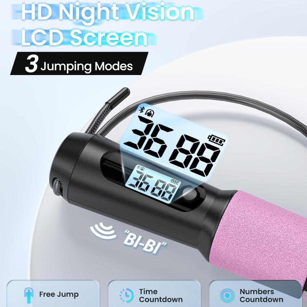 JumpFit - Slimme Springtouw met App en Knopenloos Ontwerp Bowlift