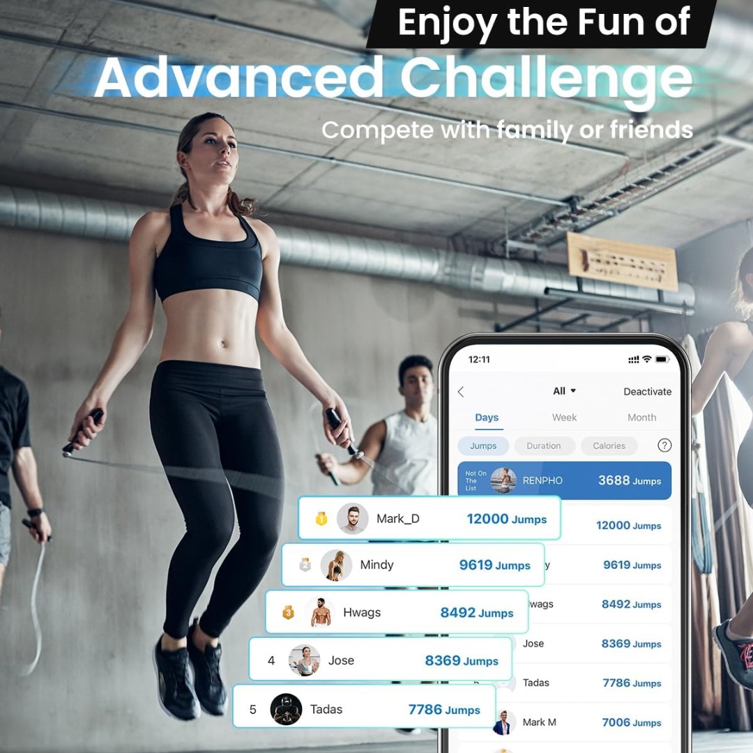 JumpFit - Slimme Springtouw met App en Knopenloos Ontwerp Bowlift
