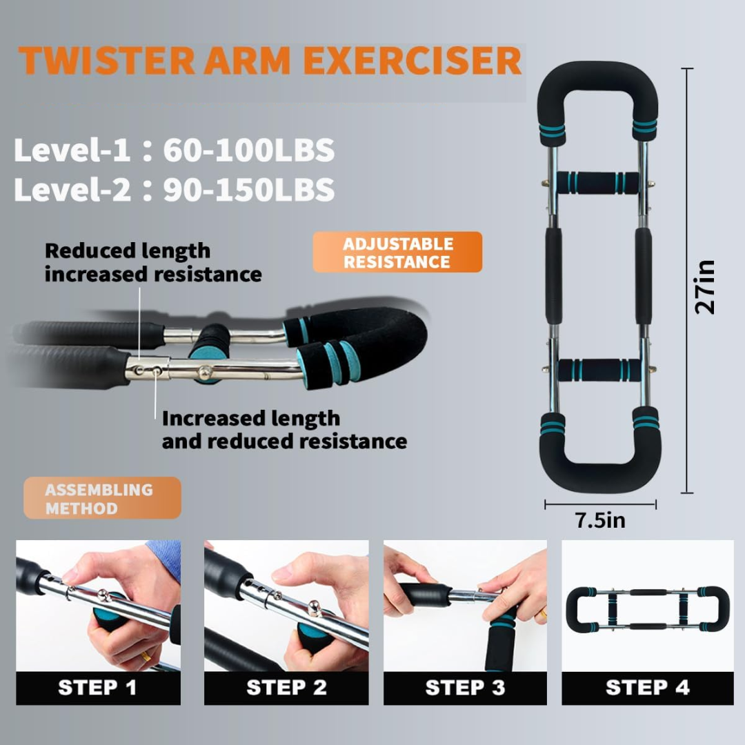 TwisterFlex – Verstelbare Trainingsbar voor Kracht en Flexibiliteit Bowlift