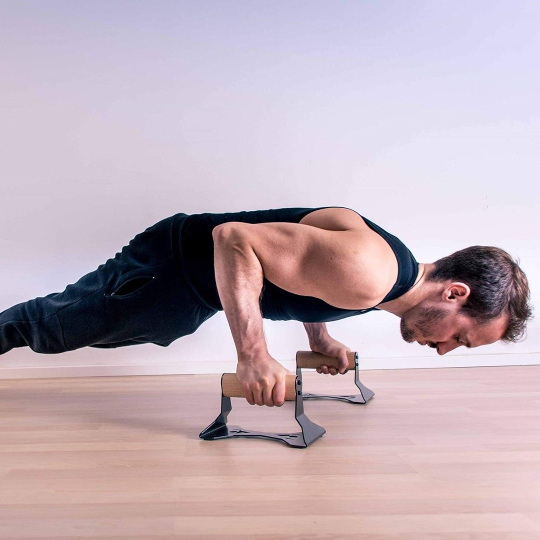 PowerGrip - Houten Push-Up Parallettes met Antislip Bowlift