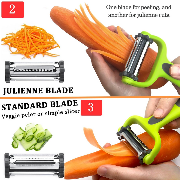 VeggieMaster - 3-in-1 Julienne Schiller voor Groenten Bowlift